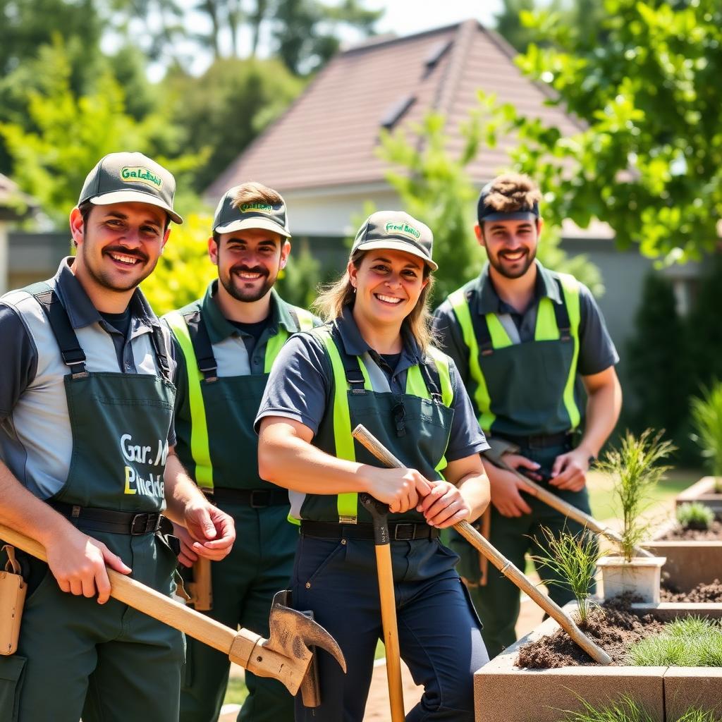 GaLaBau-Team bei der Arbeit